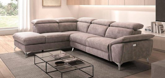 Canapé d'angle microfibre Santander gauche ou droite Gris clair