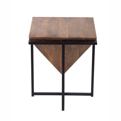 Mesa lateral de madeira e metal H77 | Acacia Sirocco