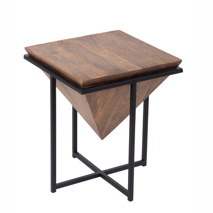 Mesa lateral de madeira e metal H77 | Acacia Sirocco