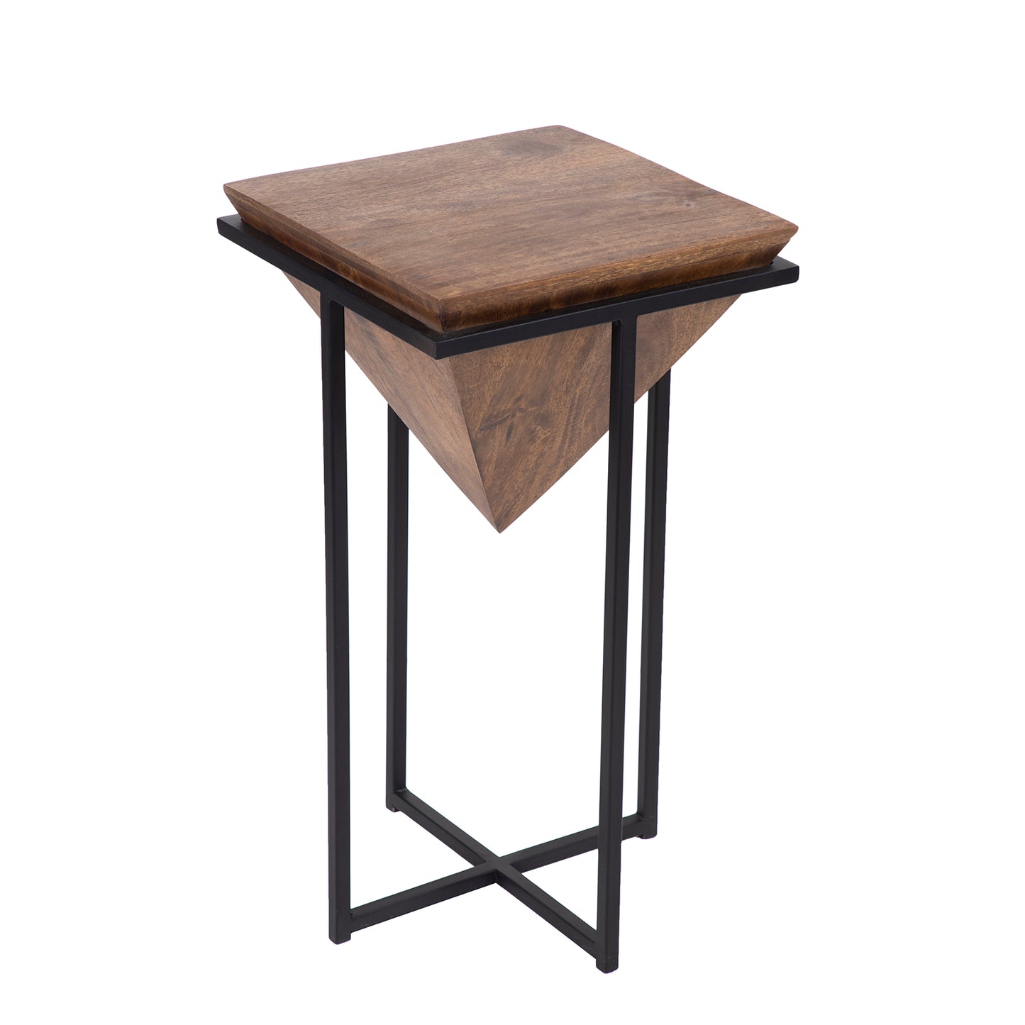 Mesa de apoio piramidal em madeira e metal | Mango Sirocco