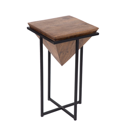 Mesa de apoio piramidal em madeira e metal | Mango Sirocco