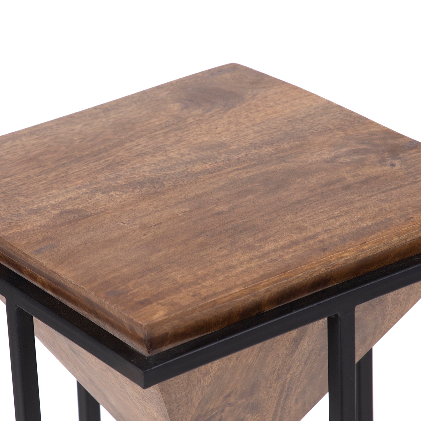 Mesa de apoio piramidal em madeira e metal | Mango Sirocco