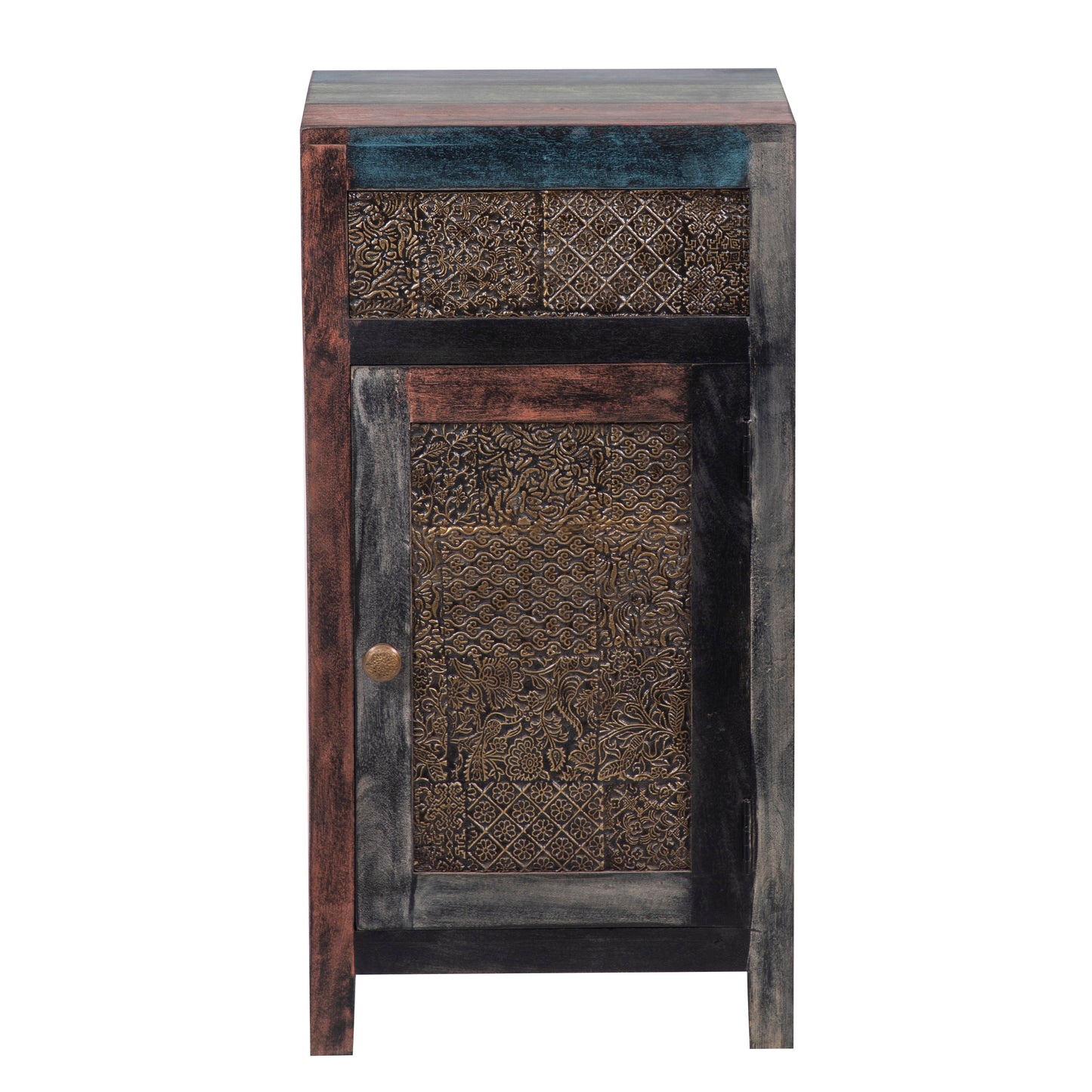 Mesa auxiliar tallada | Madera de mango de Pushkar