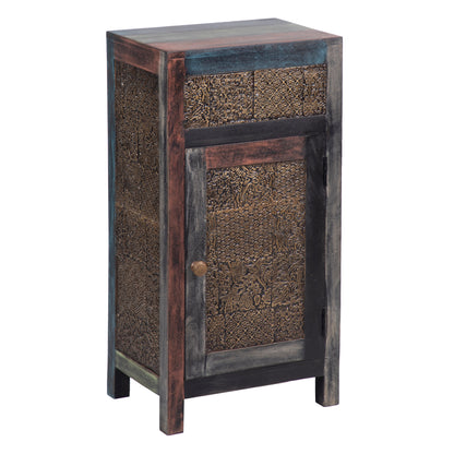Mesa auxiliar tallada | Madera de mango de Pushkar