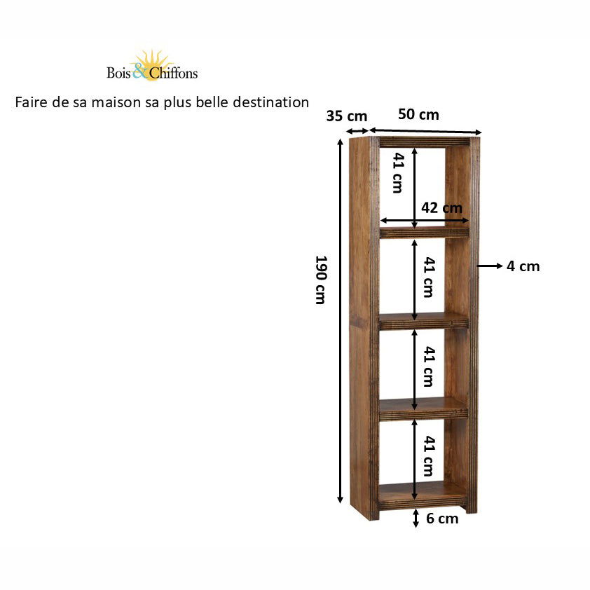Étagère 4 cases H190 cm | Acacia Florence