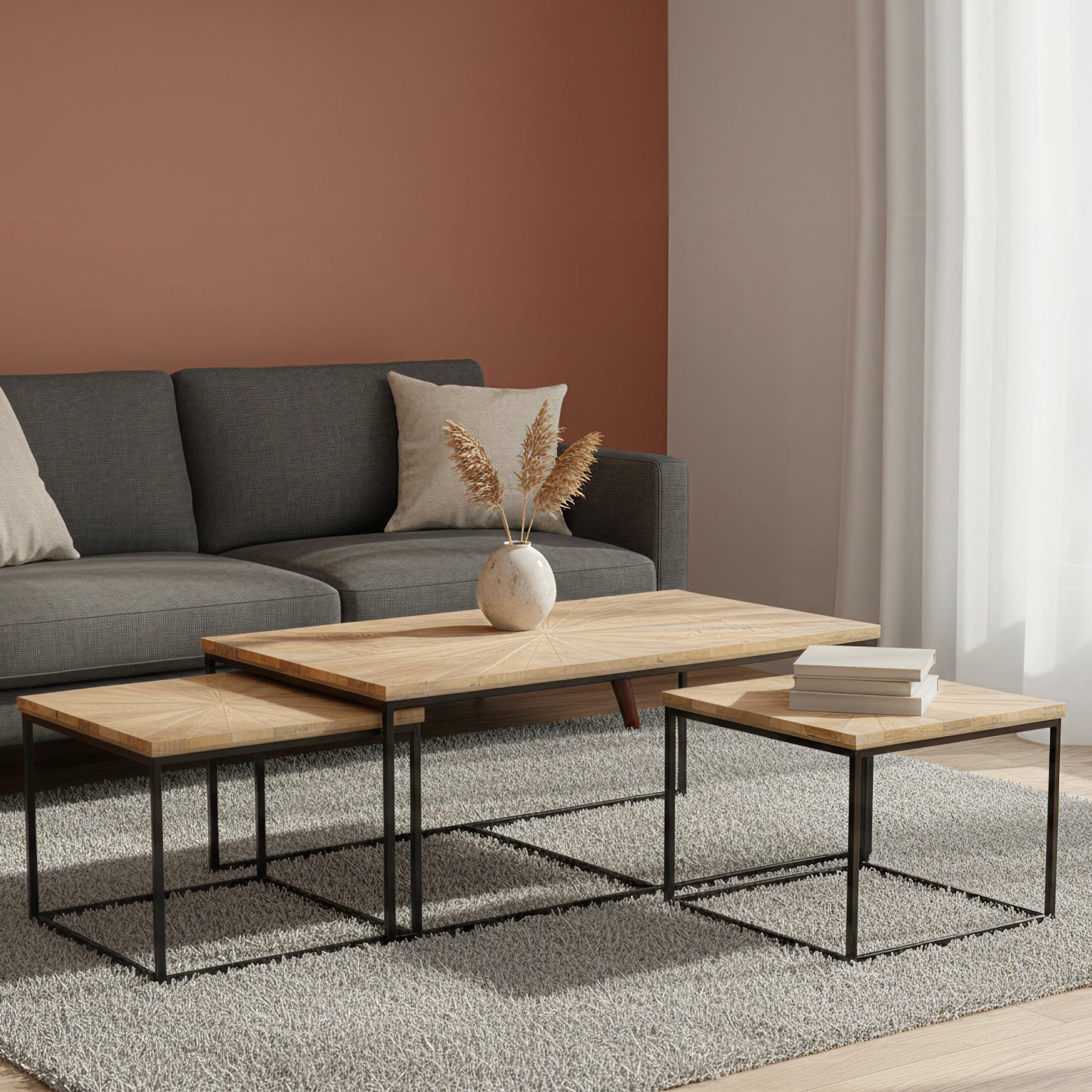 Tables basses rectangulaires gigognes | Manguier Solaris II