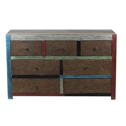 Cómoda de 7 cajones | Madera de mango Pushkar