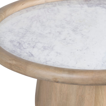 Table d'appoint plateau marbre | Manguier Hurmon