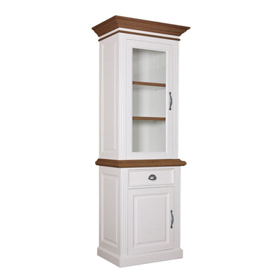 Vitrine 2x1 porte 1 tiroir - tourne à gauche "Chêne et Pin Romance"