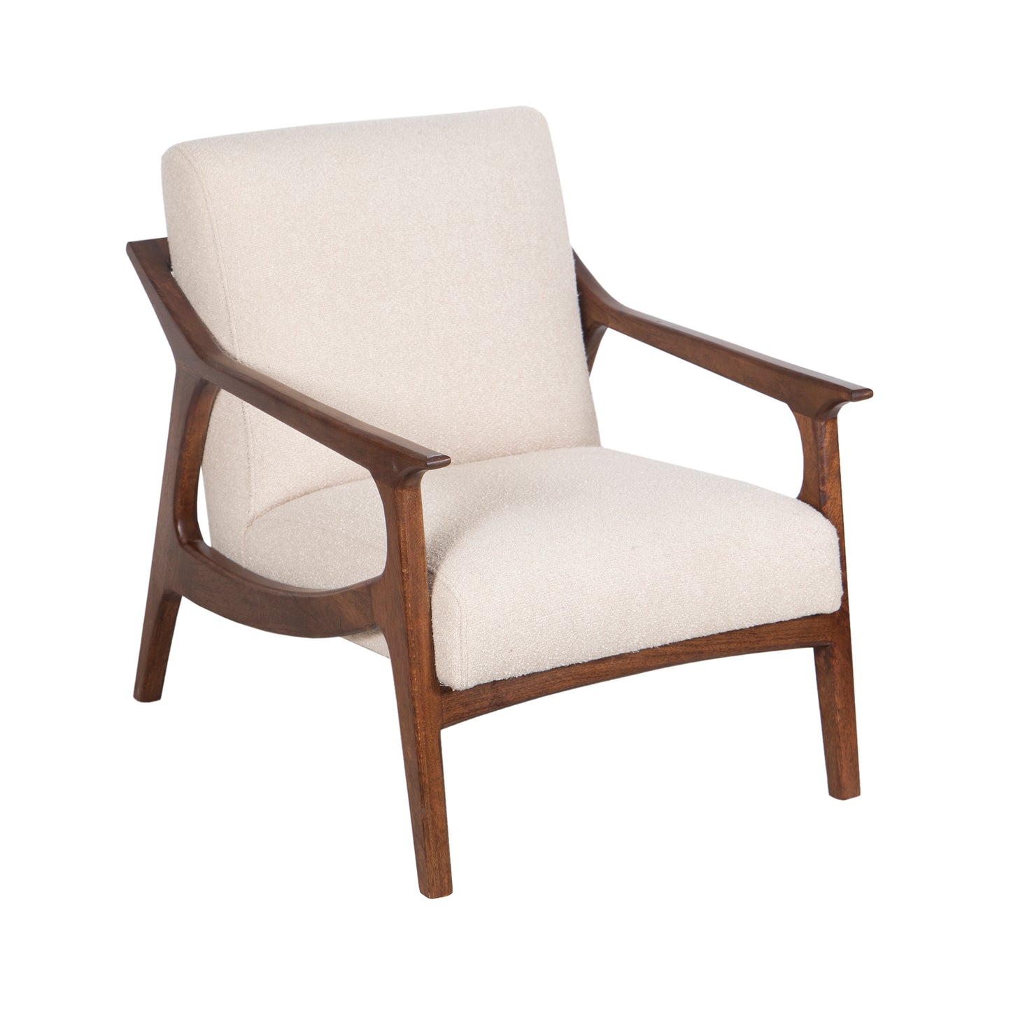 Fauteuil tissu bouclette gris | Jade