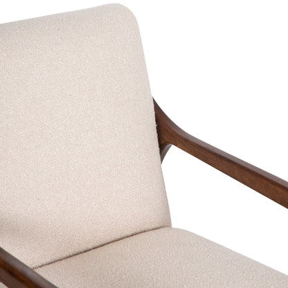 Fauteuil tissu bouclette gris | Jade