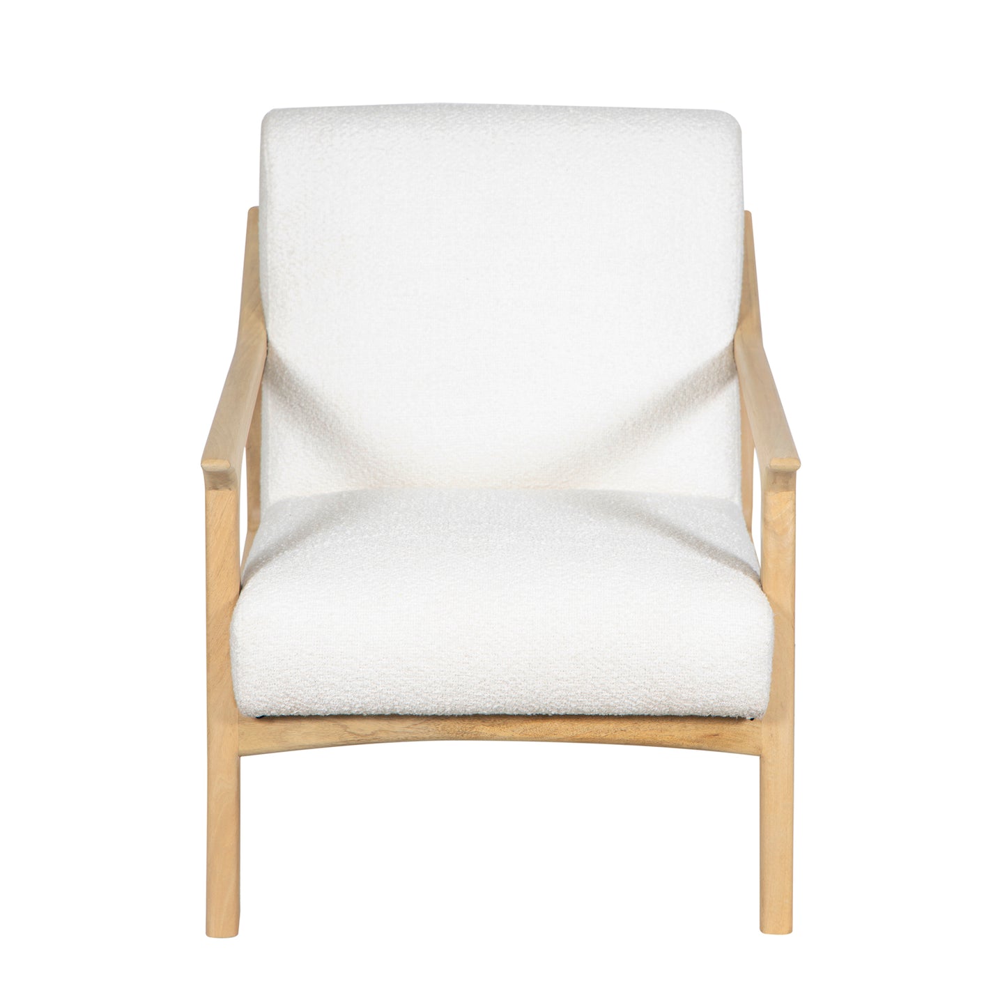 Fauteuil tissu bouclette blanc | Jade