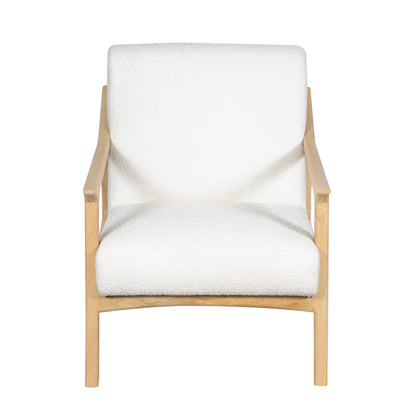 Fauteuil tissu bouclette blanc | Jade