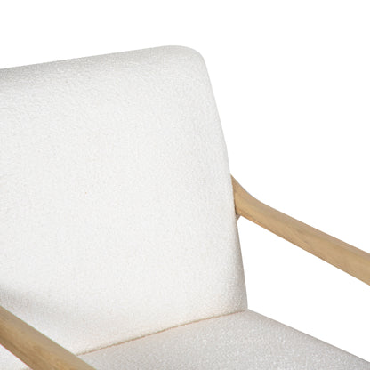 Fauteuil tissu bouclette blanc | Jade