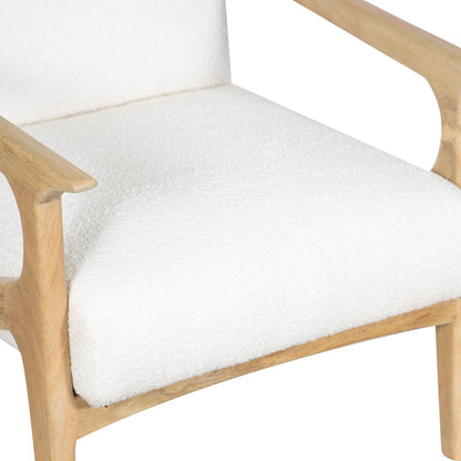 Fauteuil tissu bouclette blanc | Jade