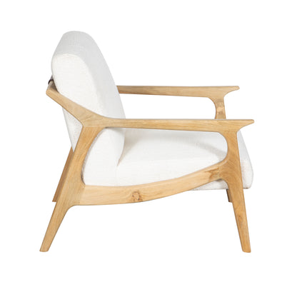 Fauteuil tissu bouclette blanc | Jade