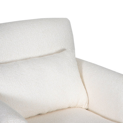 Fauteuil tissu bouclette blanc | Teddy