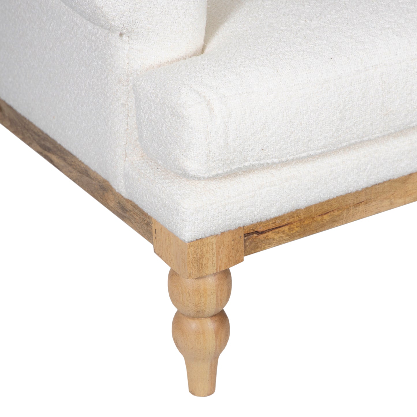 Fauteuil tissu bouclette blanc | Teddy