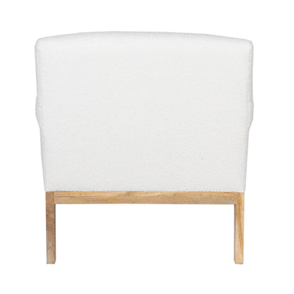 Fauteuil tissu bouclette blanc | Teddy