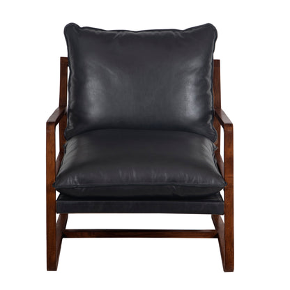 Fauteuil Cuir Noir | Lucca