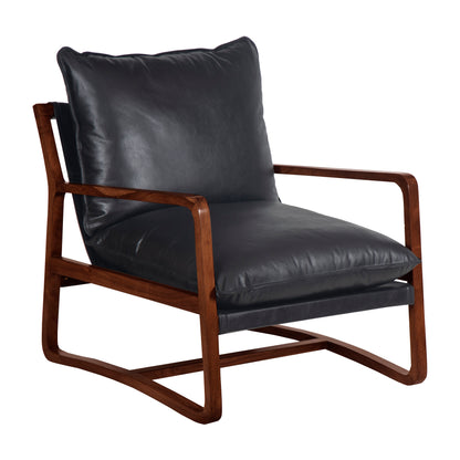 Fauteuil Cuir Noir | Lucca