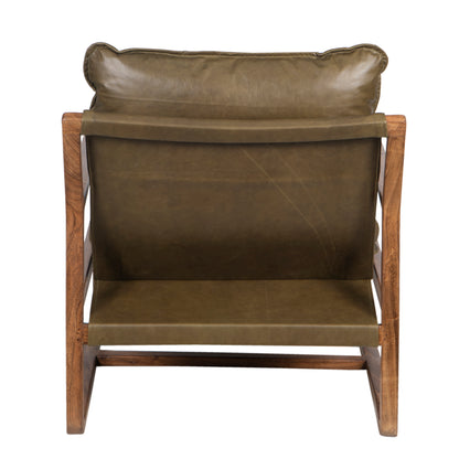 Fauteuil Cuir vert Olive | Lucca