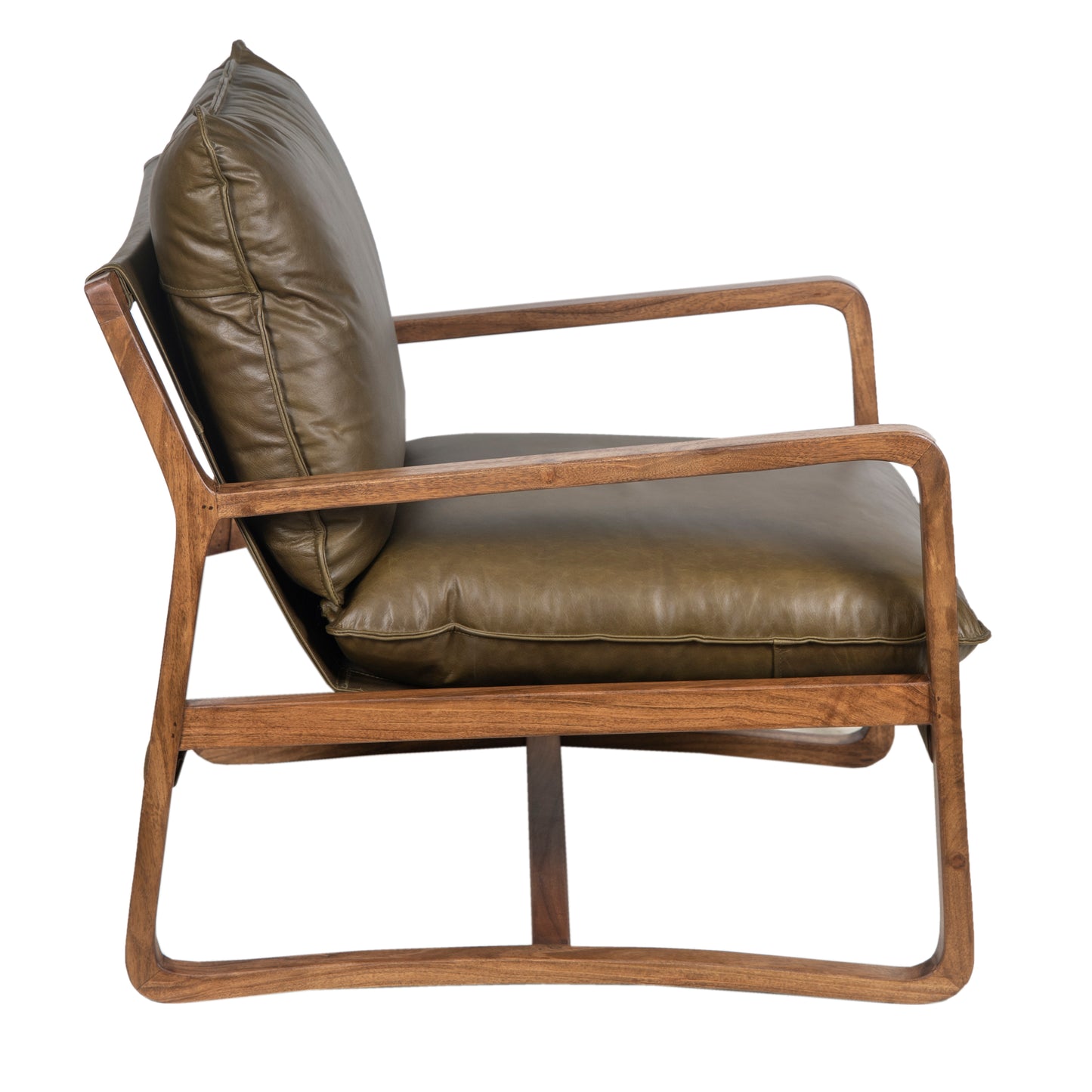Fauteuil Cuir vert Olive | Lucca