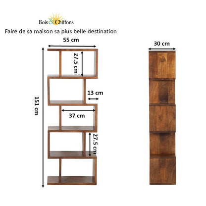 Bibliothèque Grande | Bois de manguier | Alan