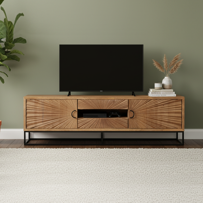 Meuble TV 2 portes 2 tiroirs Manguier | Solaris II