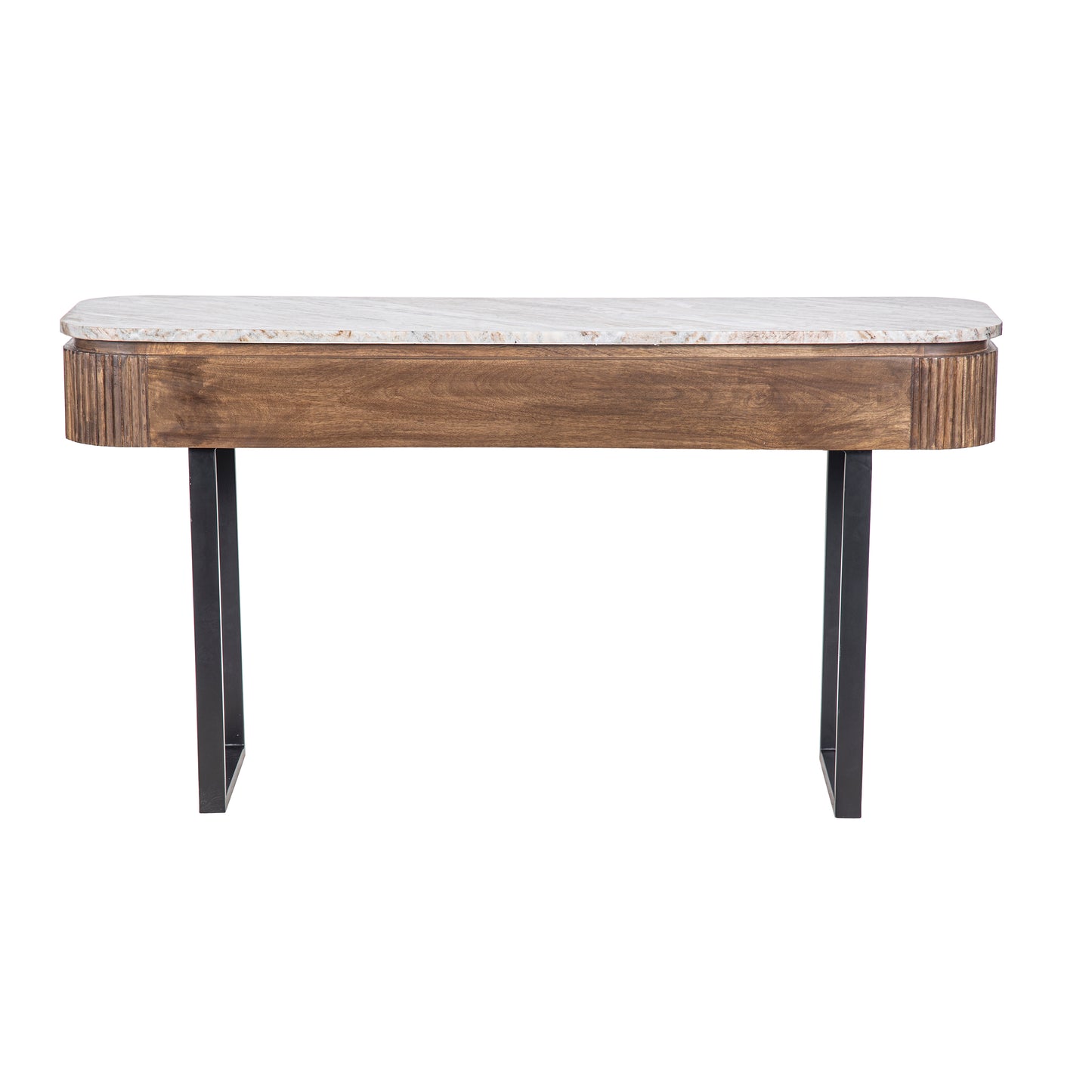 Console 2 tiroirs plateau marbre | Manguier Kfir III