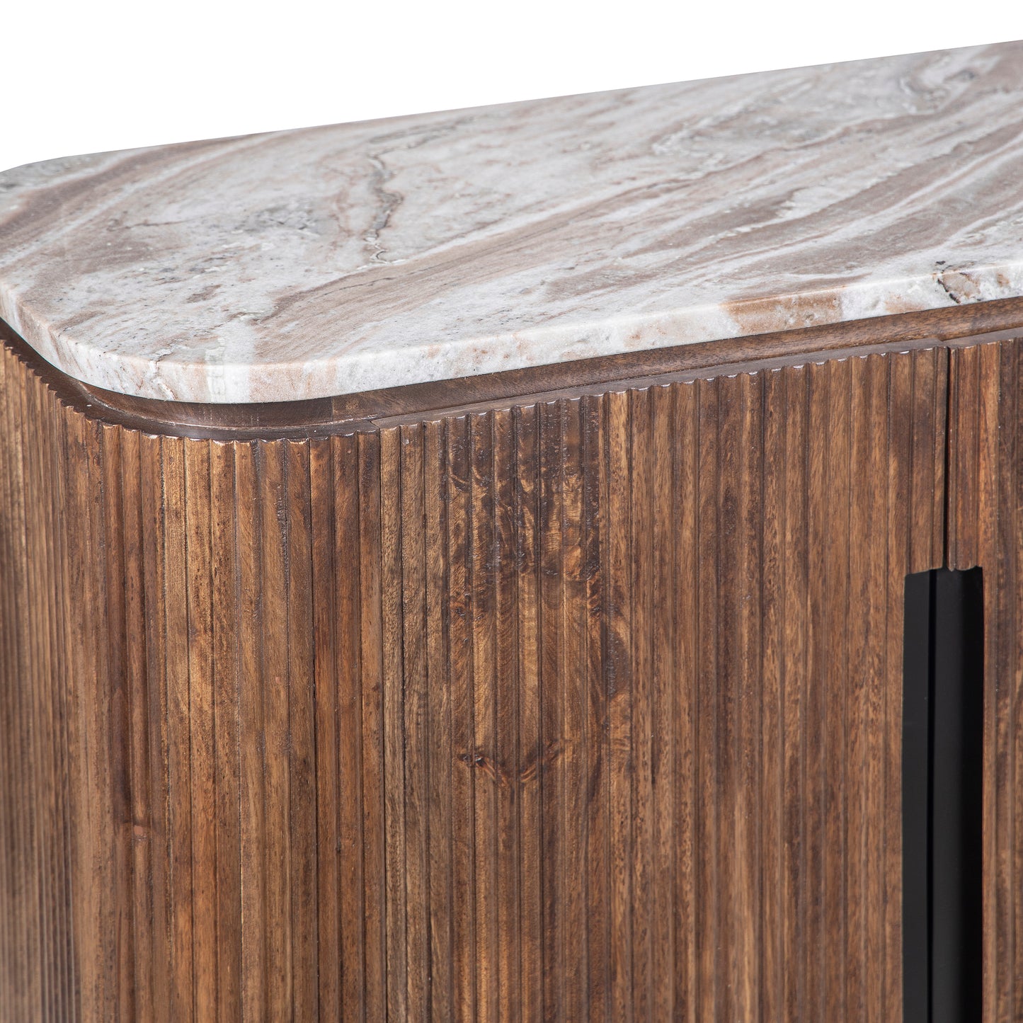 Buffet 4 portes plateau marbre | Manguier Kfir III