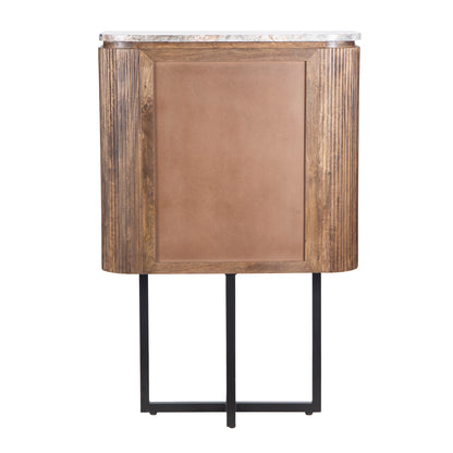 Buffet haut 2 portes plateau marbre | Manguier Kfir III