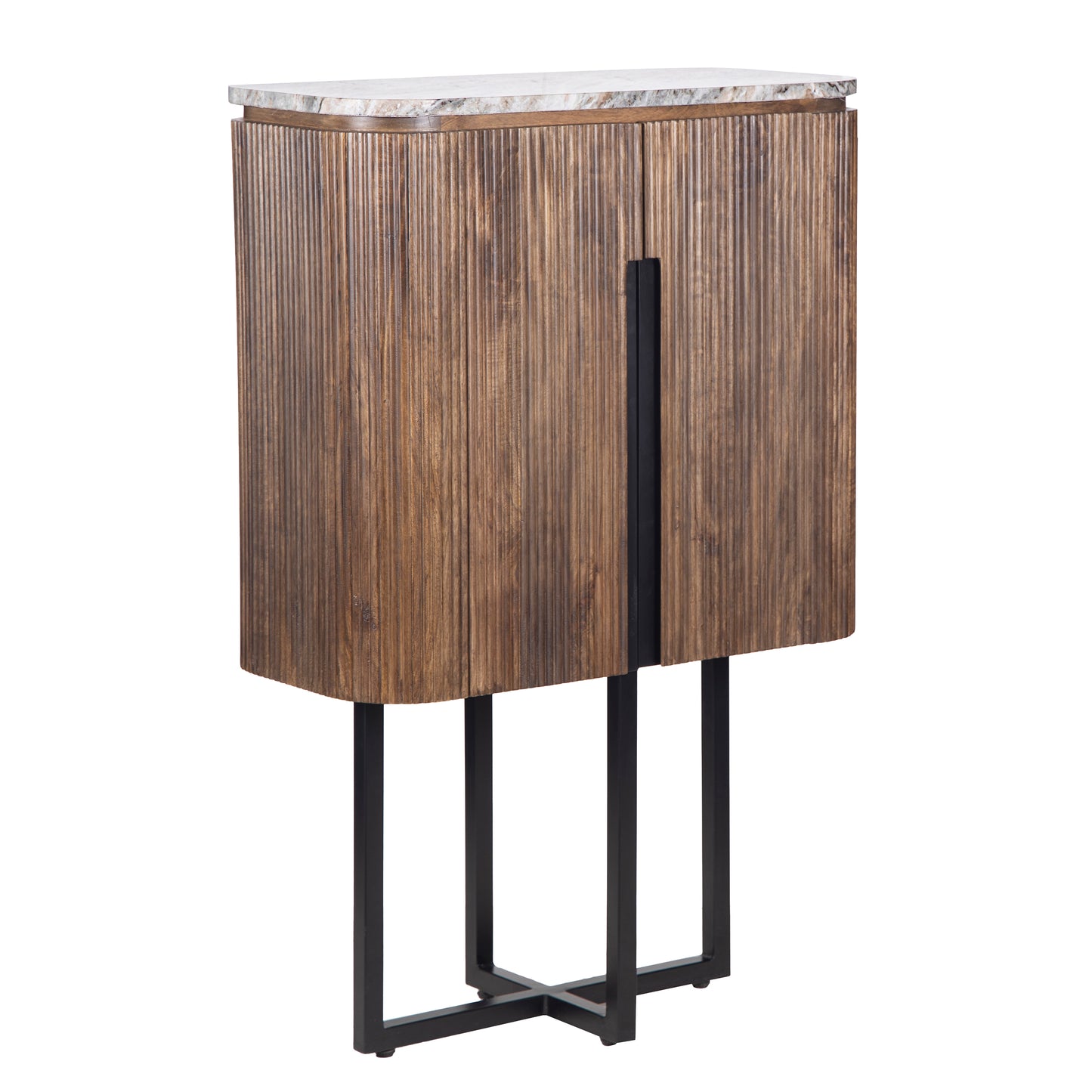 Buffet haut 2 portes plateau marbre | Manguier Kfir III