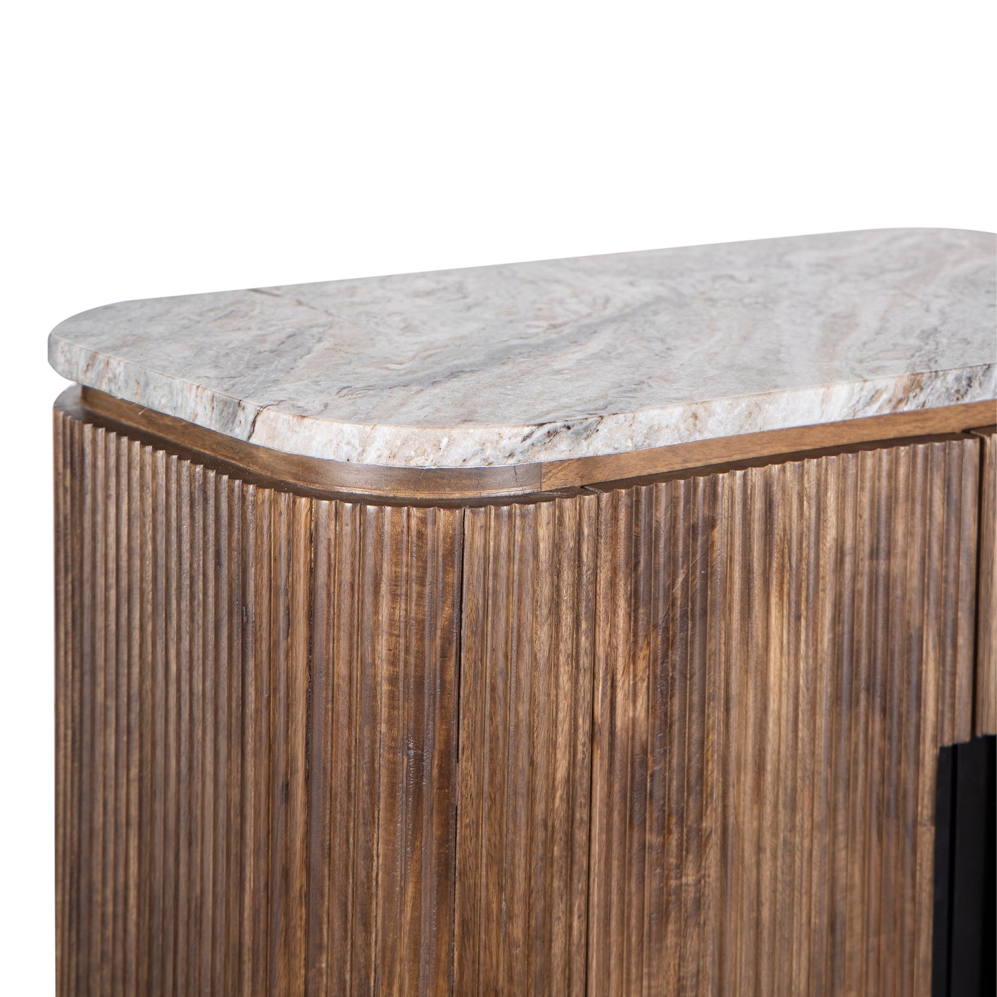 Buffet haut 2 portes plateau marbre | Manguier Kfir III