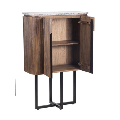 Buffet haut 2 portes plateau marbre | Manguier Kfir III