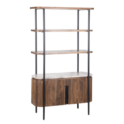 Étagère 2 portes plateau marbre | Manguier Kfir III