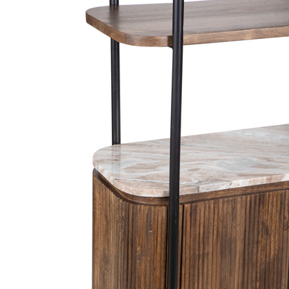 Étagère 2 portes plateau marbre | Manguier Kfir III