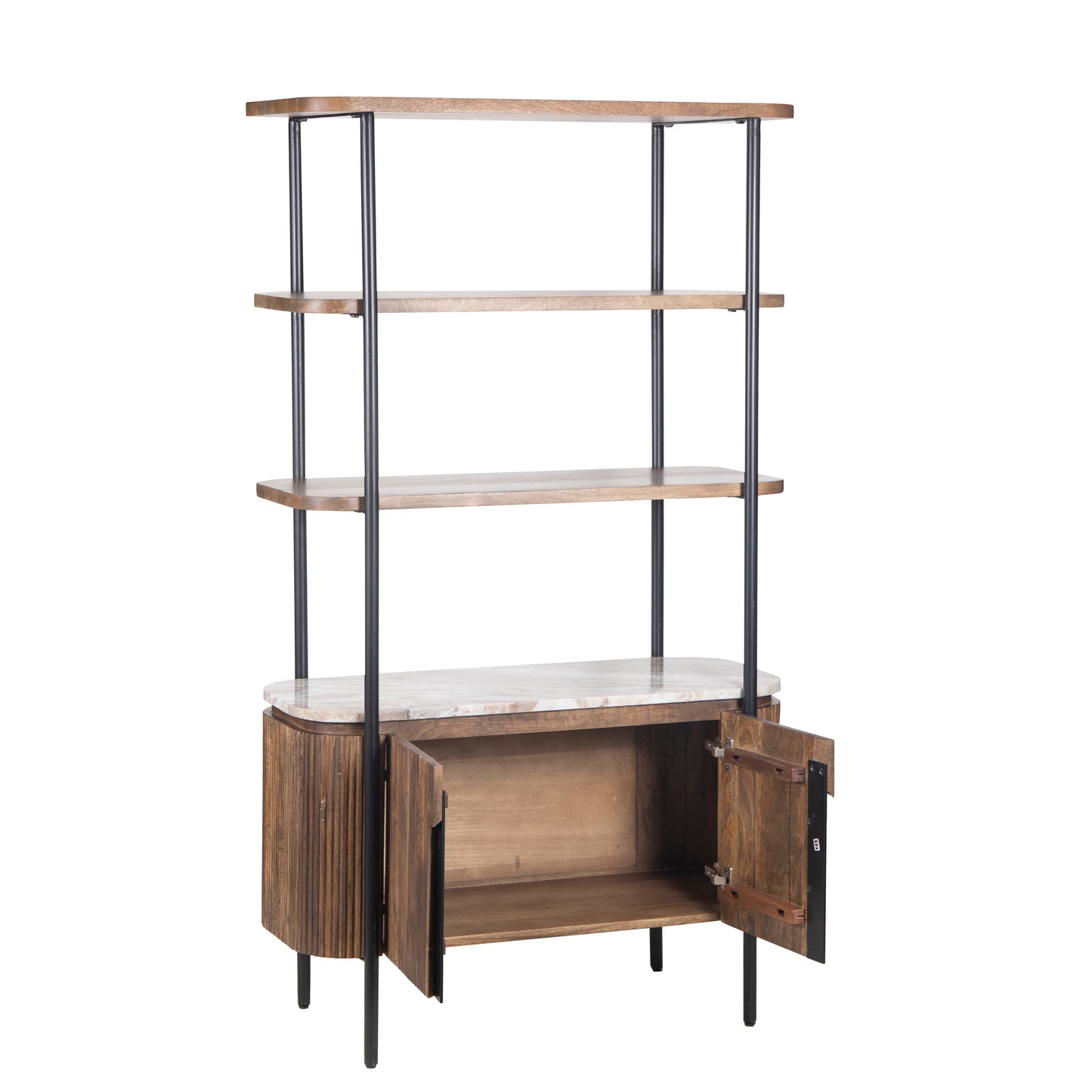 Étagère 2 portes plateau marbre | Manguier Kfir III