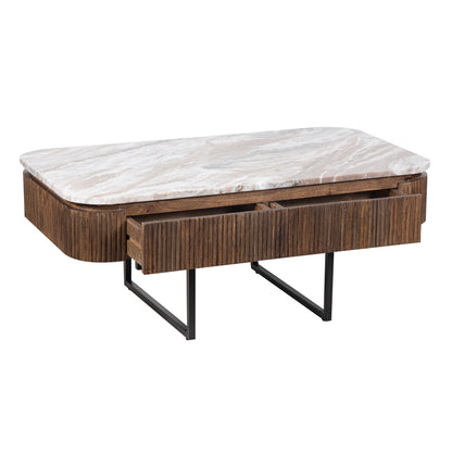 Table basse plateau marbre | Manguier Kfir III