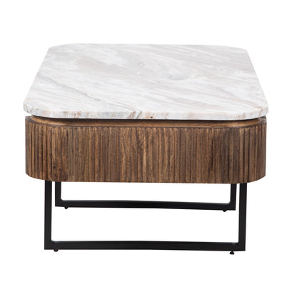 Table basse plateau marbre | Manguier Kfir III