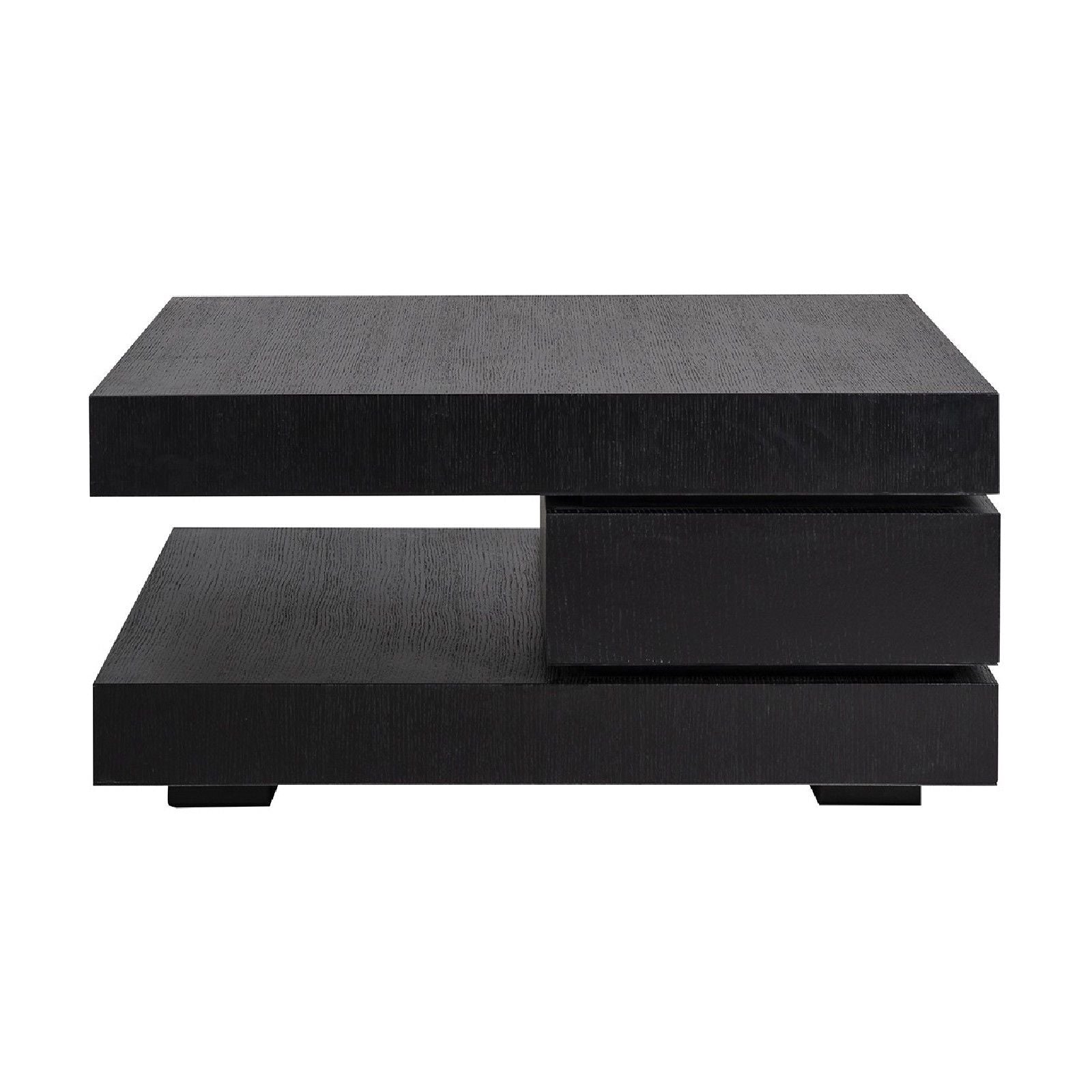 Table basse carrée noir Blok C "Chêne Oakura"
