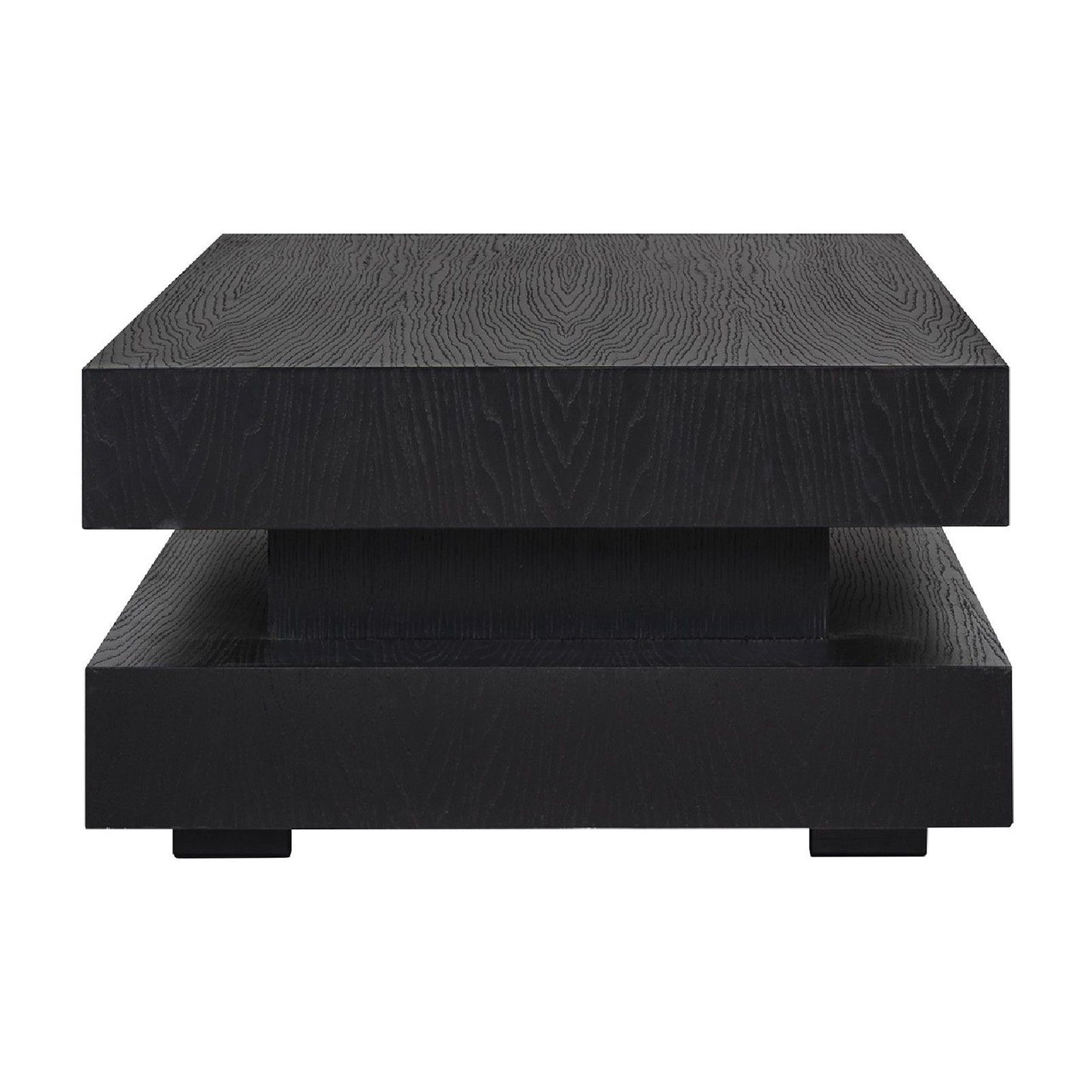 Table basse rectangulaire noir Blok H "Chêne Oakura"