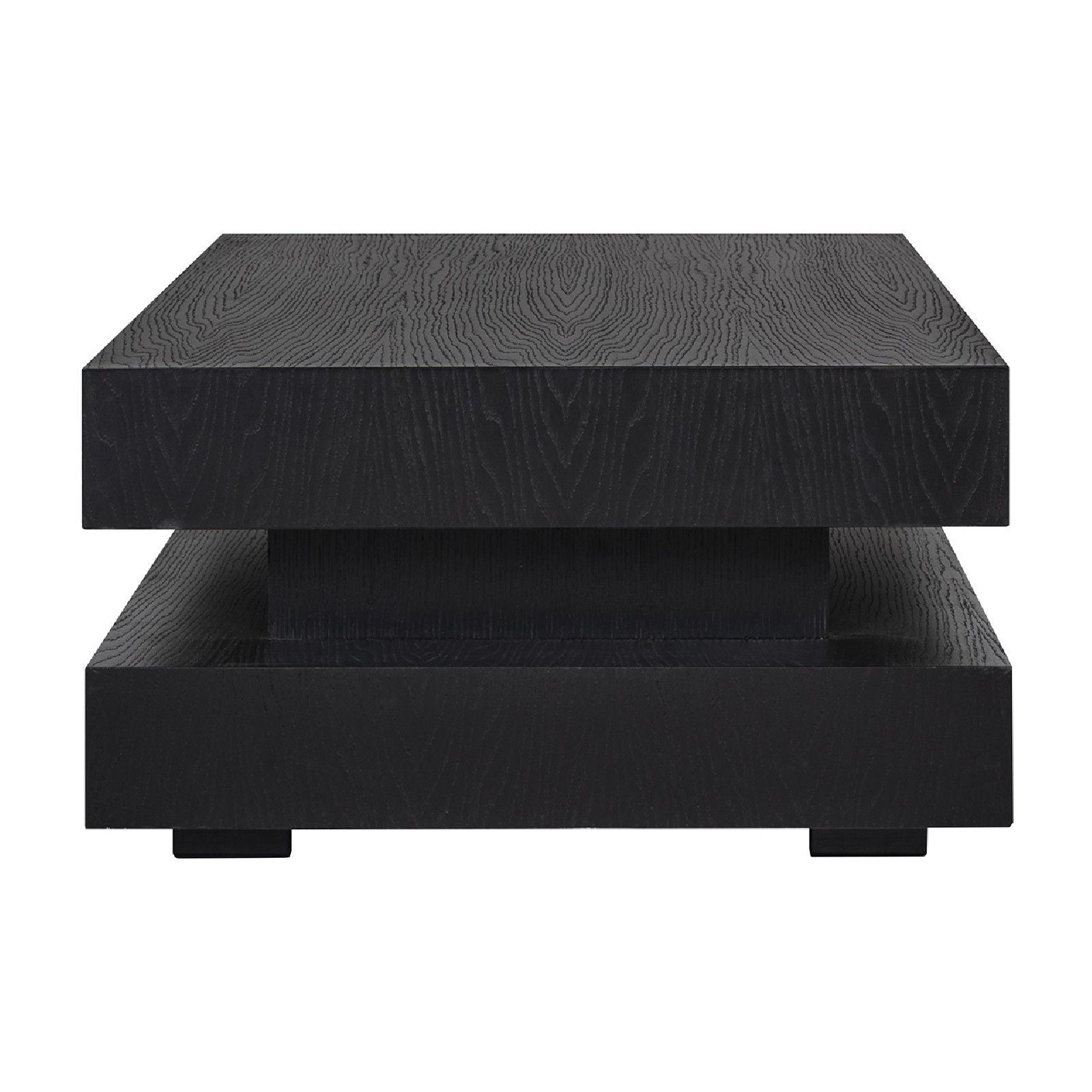 Table basse rectangulaire noir Blok H "Chêne Oakura"
