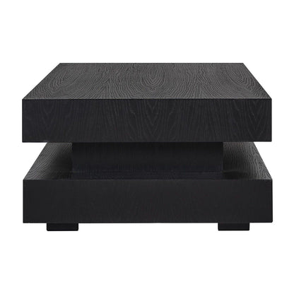 Table basse rectangulaire noir Blok H "Chêne Oakura"