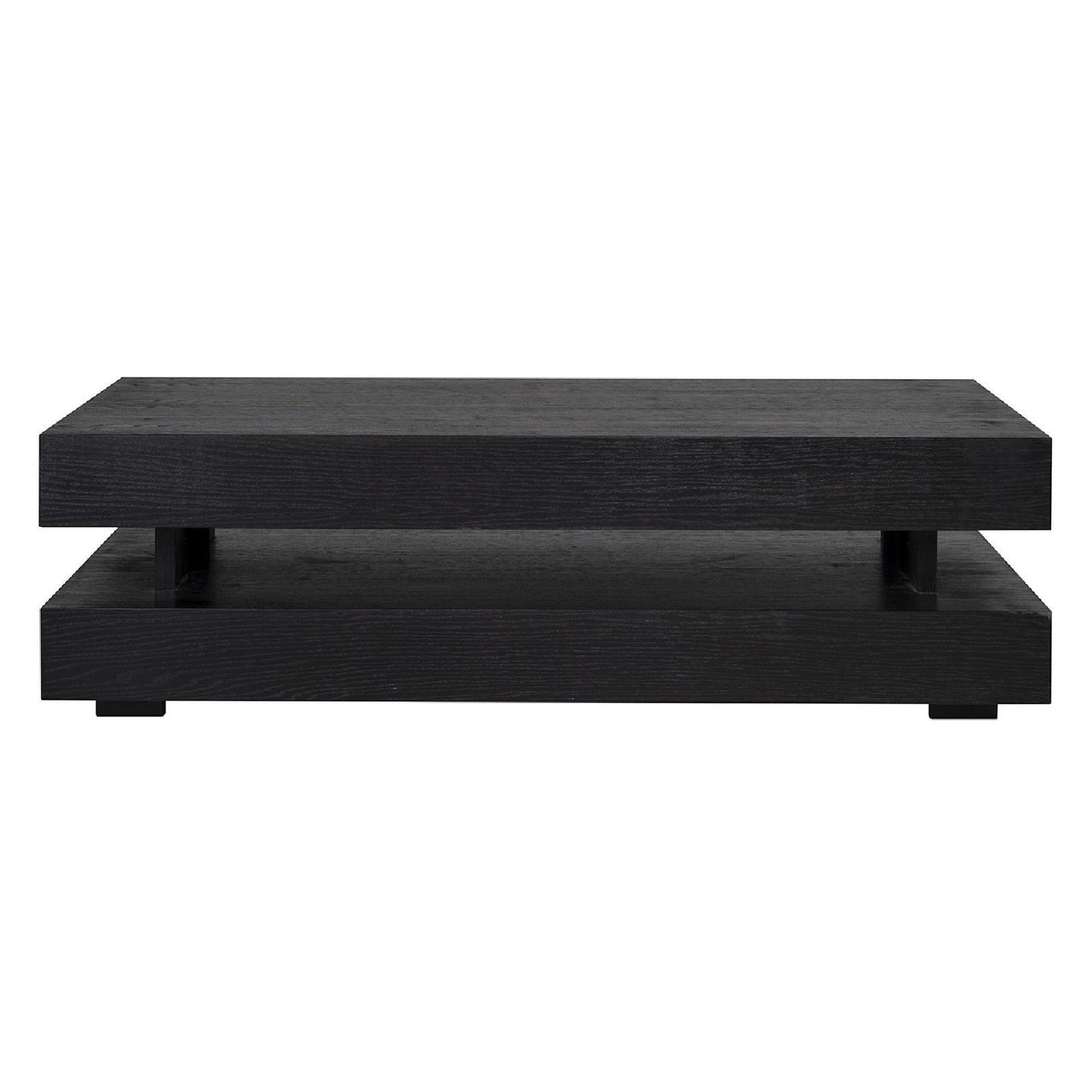 Table basse rectangulaire noir Blok H "Chêne Oakura"