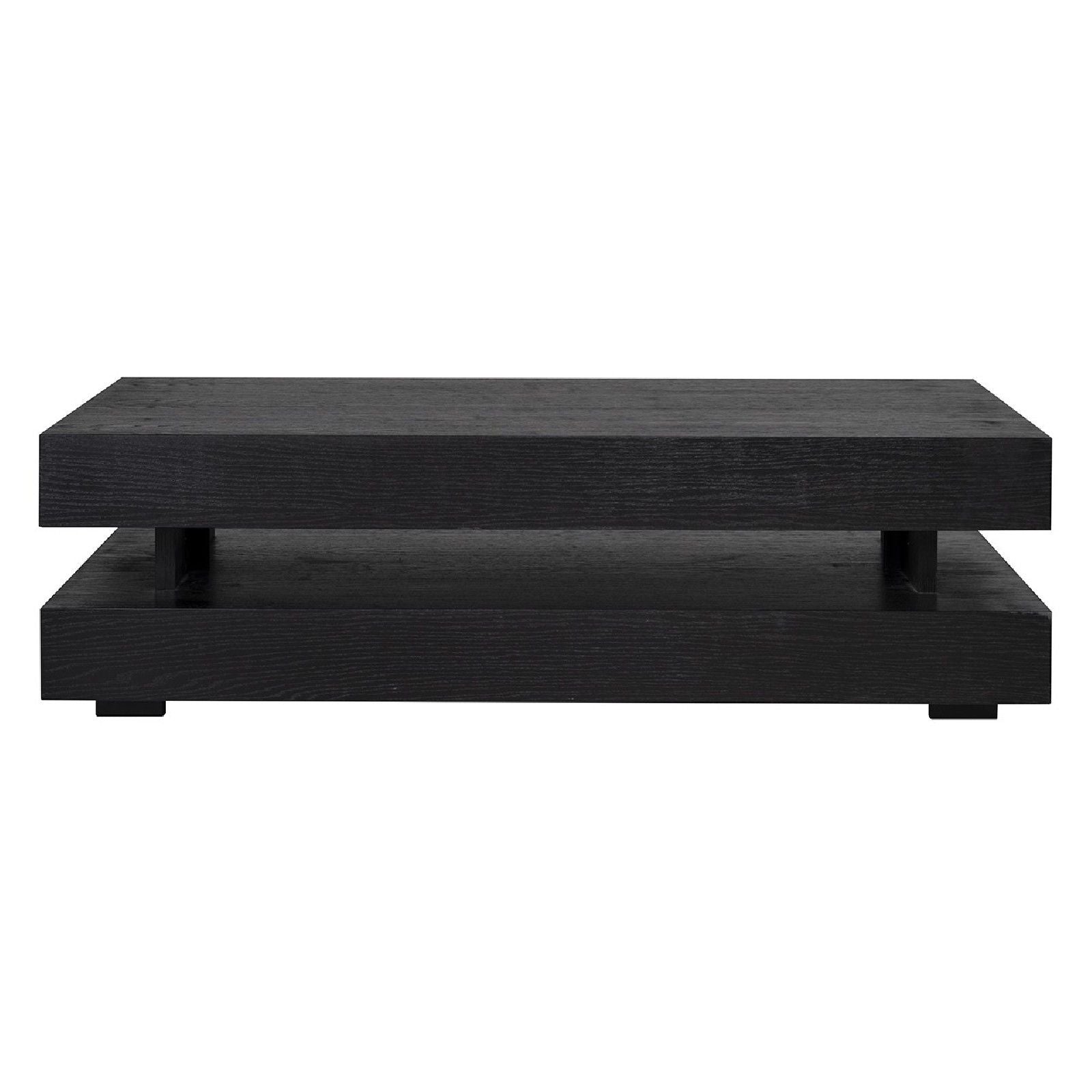 Table basse rectangulaire noir Blok H "Chêne Oakura"