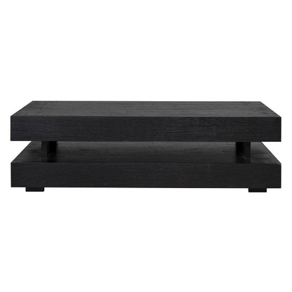 Table basse rectangulaire noir Blok H "Chêne Oakura"