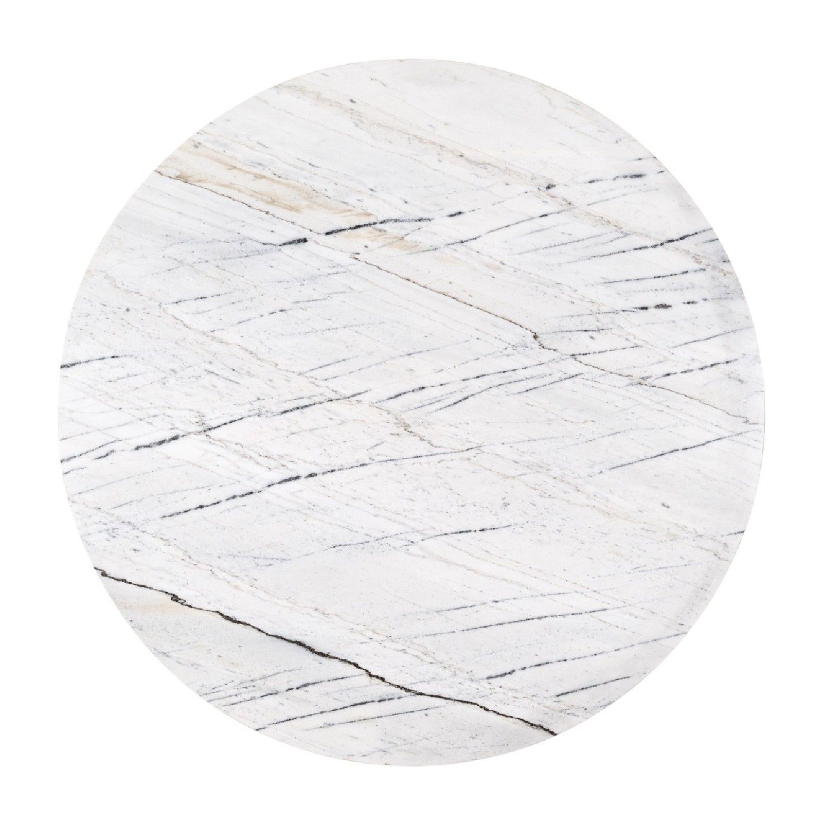 Set de 2 table basse ronde - Fer et marbre blanc "Lexington"