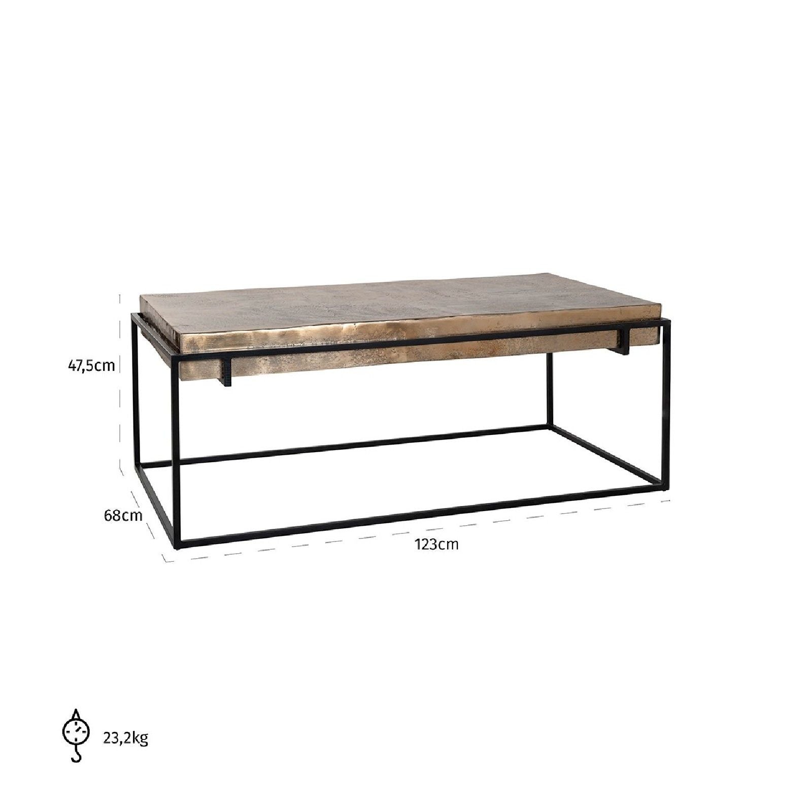 Table de salon Calloway champagne or