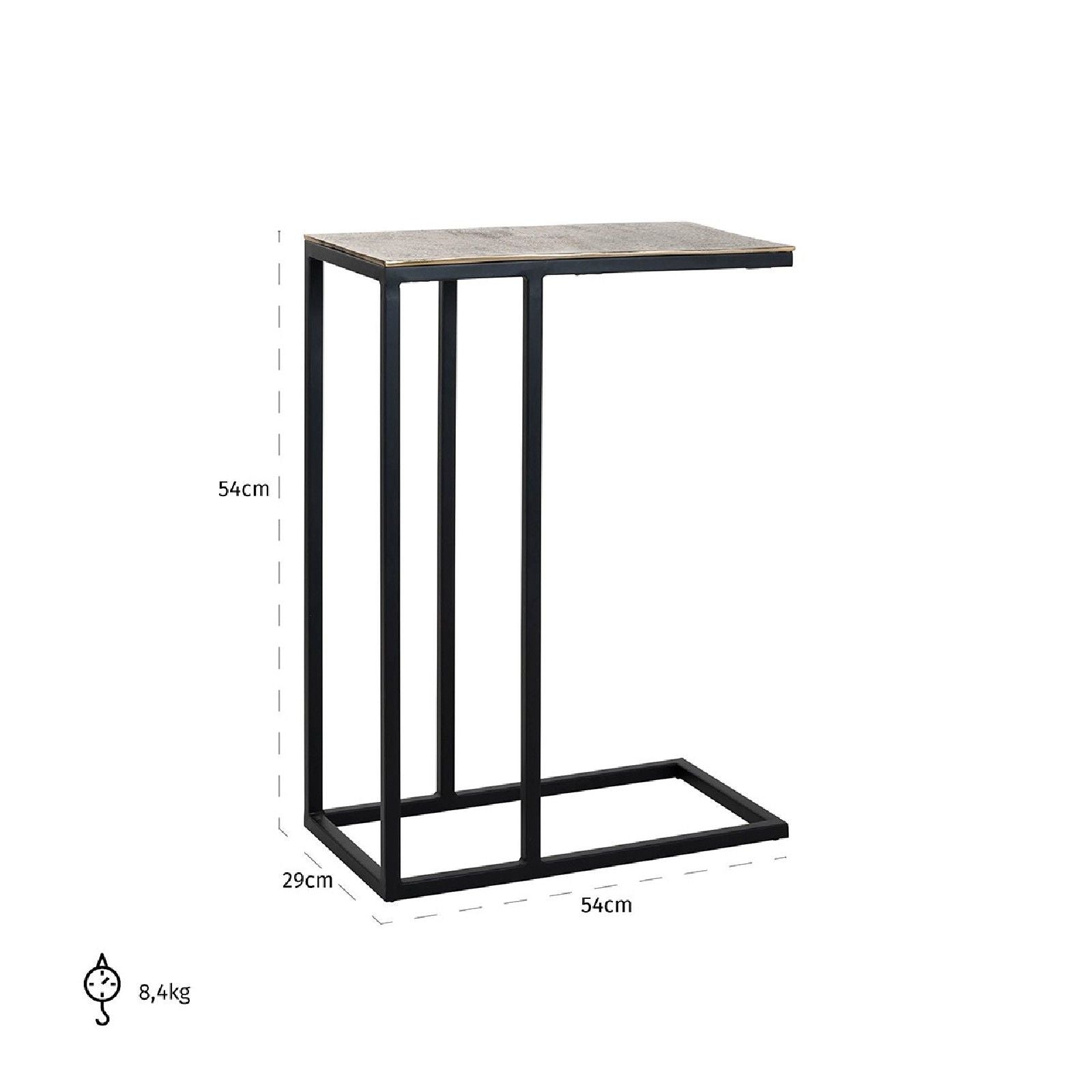 Table d'appoint Calloway champagne or